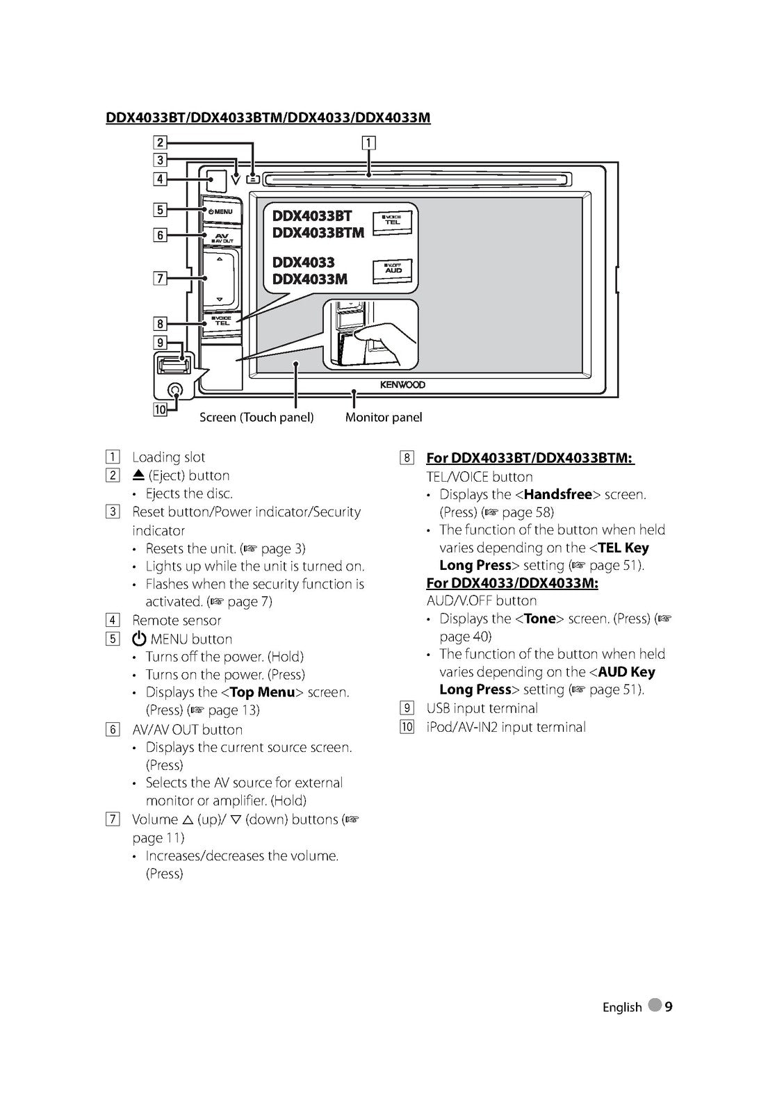 KENWOOD DDX6033BT 6033BTM 6033 4033BT  More Instruction Manual 2012 - BOUND