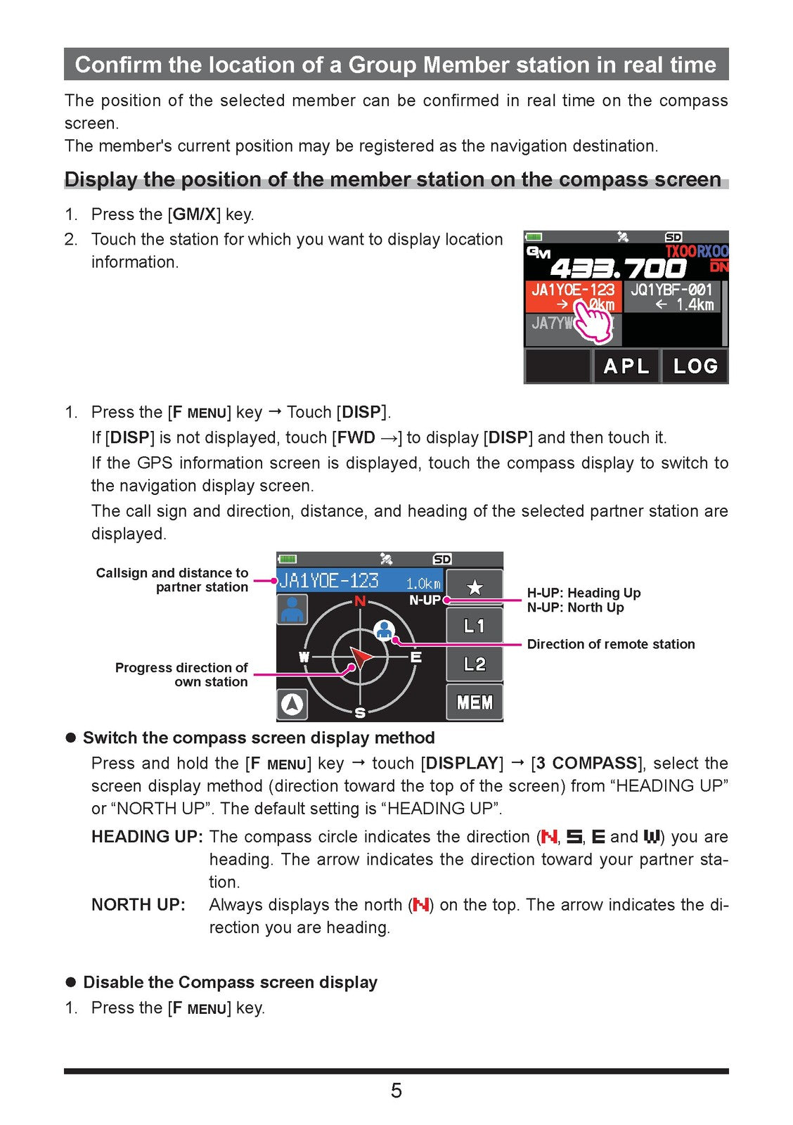 YAESU FT5DR FT5DE Dual Band Digital Transceiver GM Function Manual - WIRE BOUND