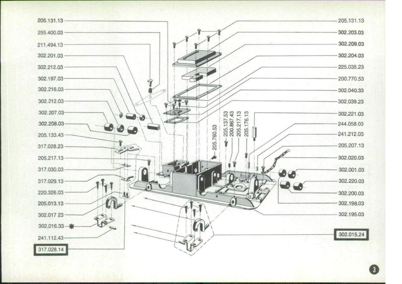 BERNINA 840 841 842 850 Sewing Machine Exploded Parts Manual - WIRE BOUND