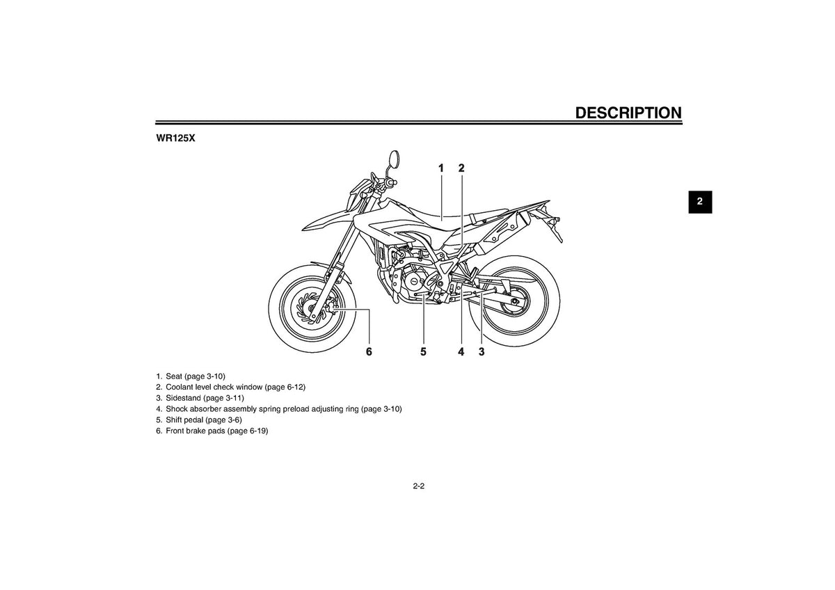 YAMAHA WR125R WR125X Owners Manual 2008 - STEEL WIRE BOUND - PROTECTIVE COVERS