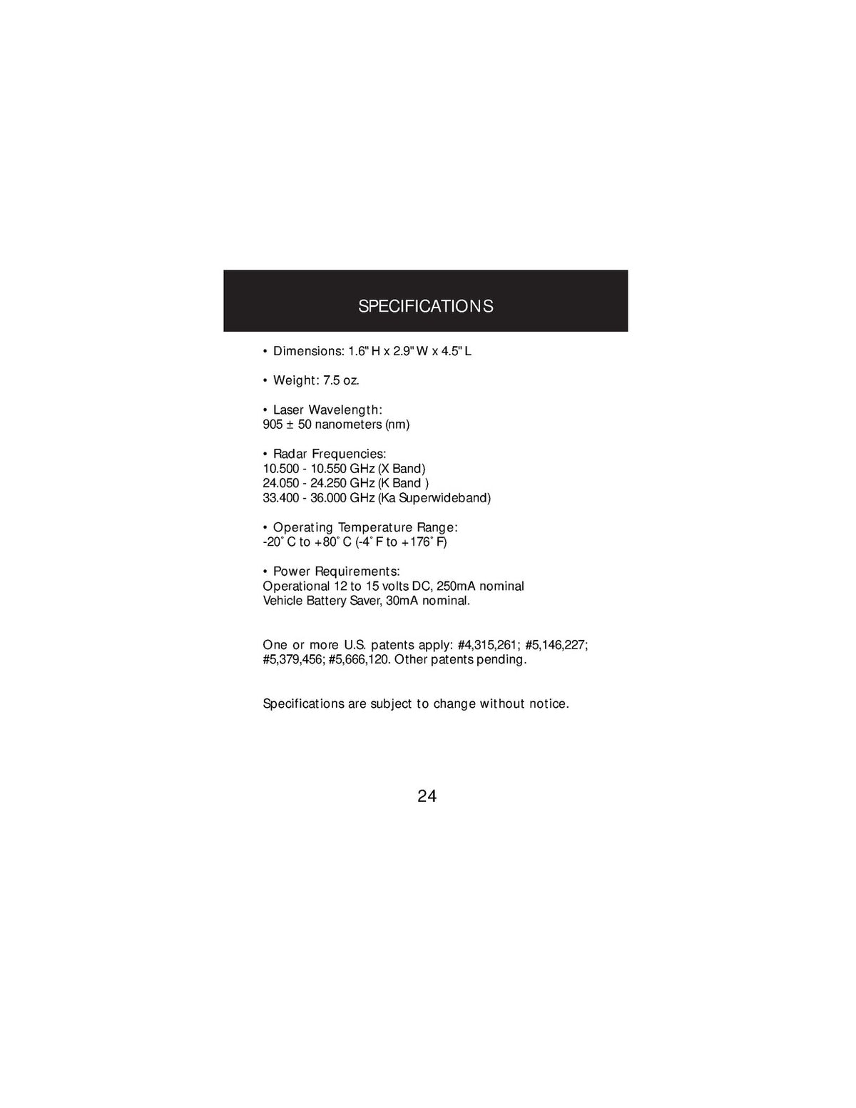 WHISTLER 1655 Laser Radar Detector Owners Manual - WIRE BOUND - TOUGH COVERS