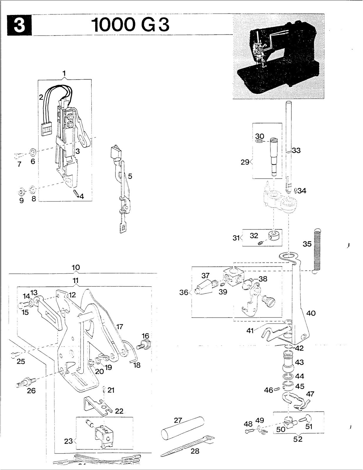 SINGER Futura 1000 Sewing Machine Parts List Manual - WIRE BOUND - COVERS