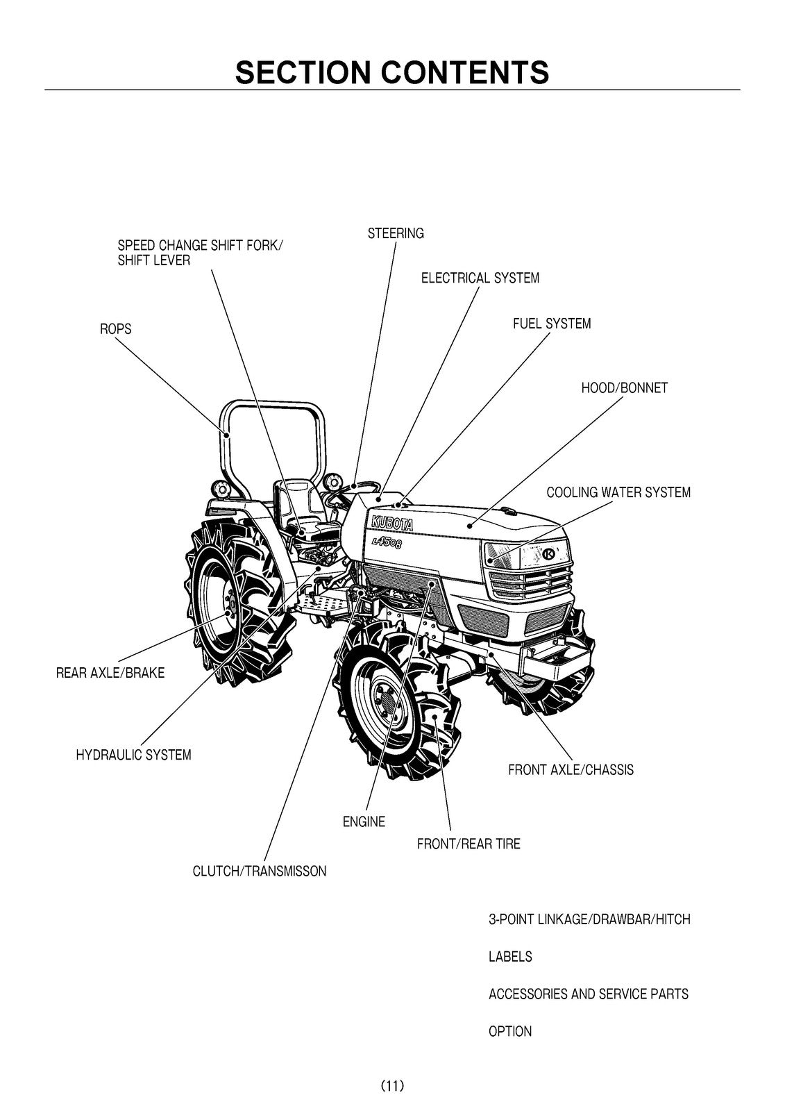 KUBOTA L4508 Tractor Illustrated Parts List Manual - WIRE BOUND - TOUGH COVERS