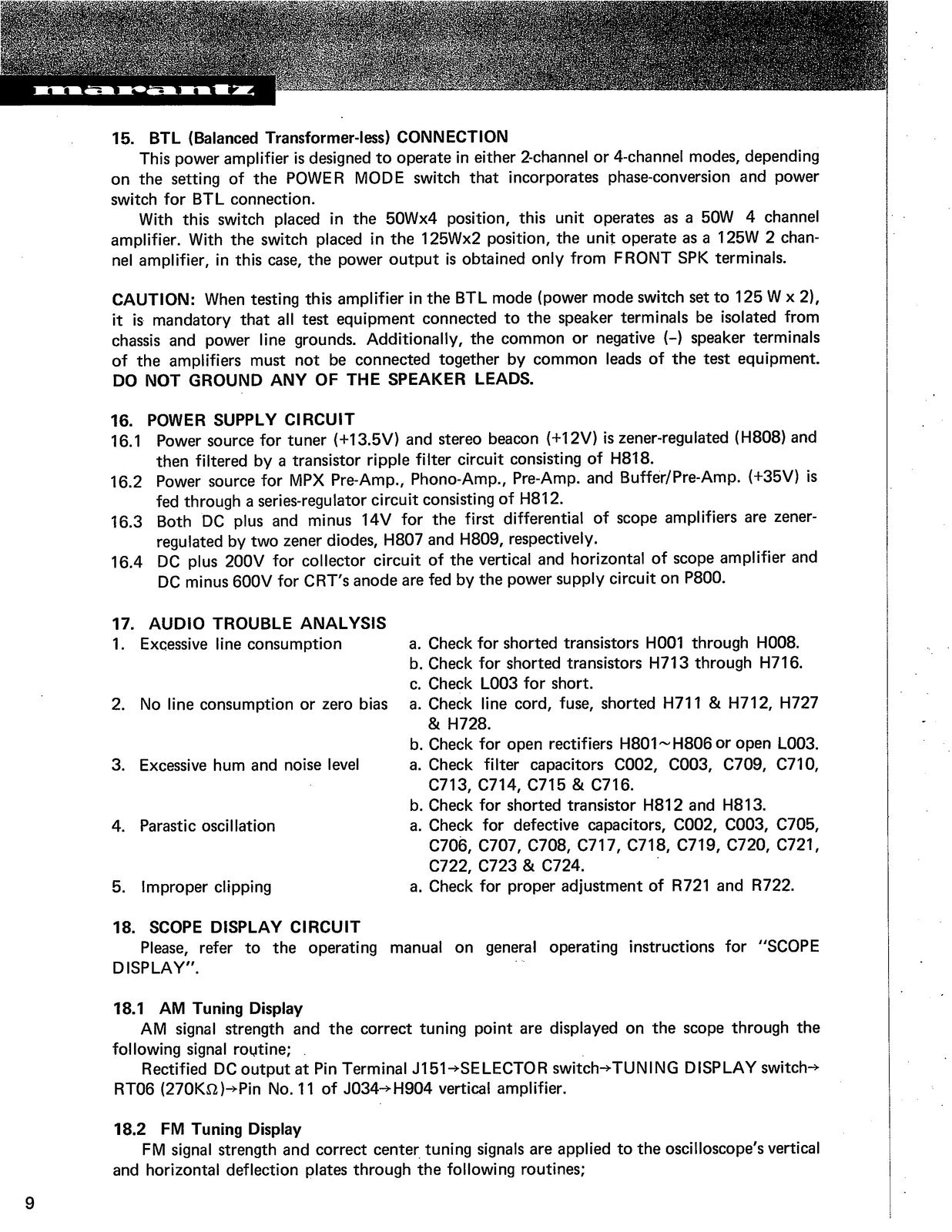MARANTZ 4400 Stereo Receiver Service Manual - BOUND - COVERS - XL FOLDOUT PAGES