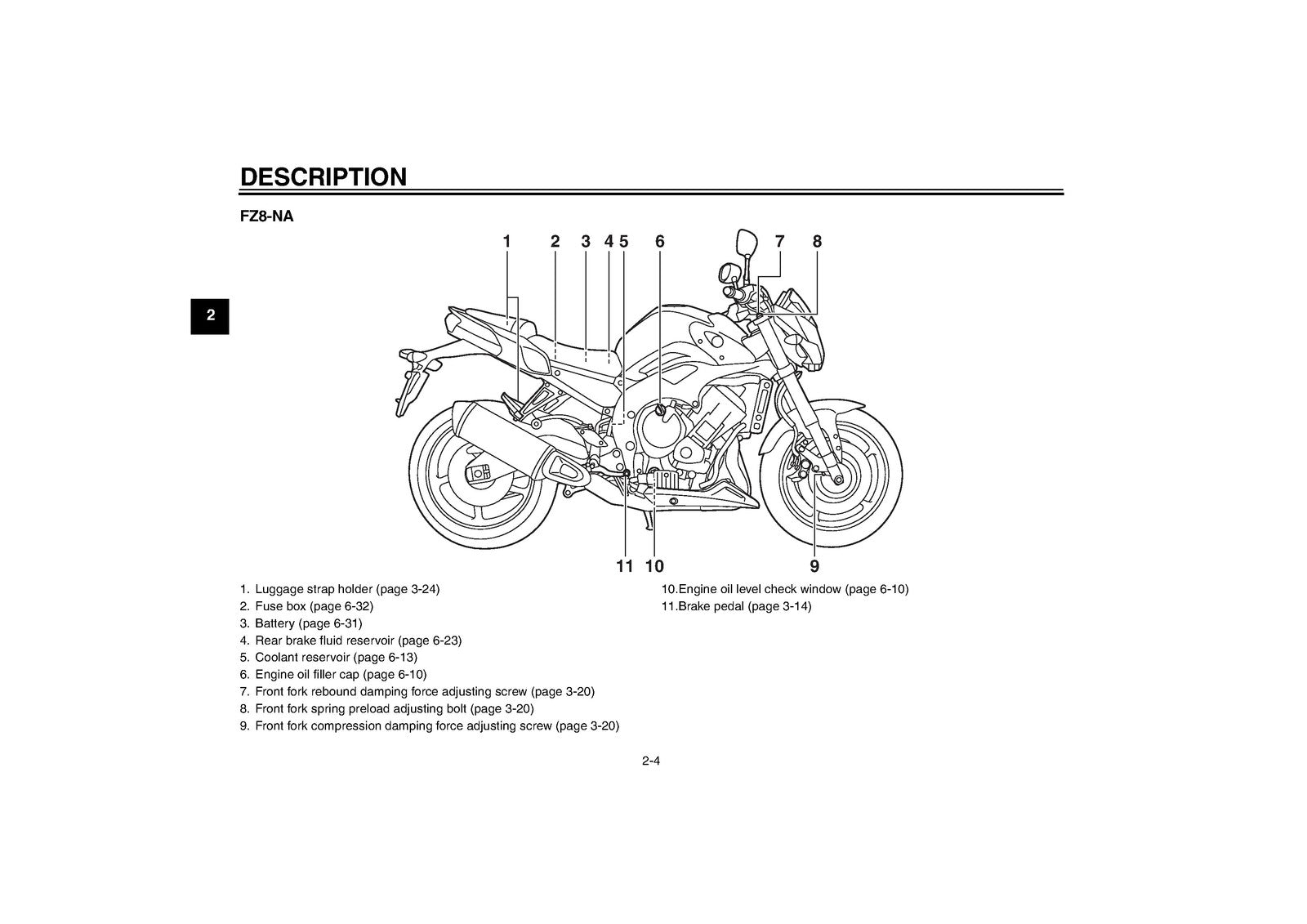 YAMAHA FZ8-N FZ8-NA Owners Manual 2012 E2 - STEEL WIRE BOUND - PROTECTIVE COVERS
