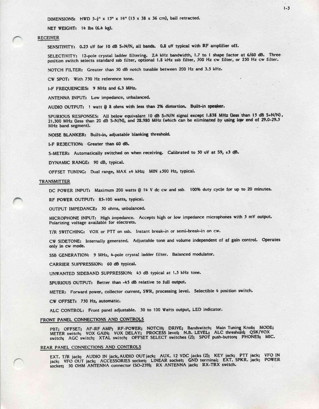 TEN TEC CORSAIR 560 Owners Manual - STEEL WIRE BOUND - PROTECTIVE COVERS