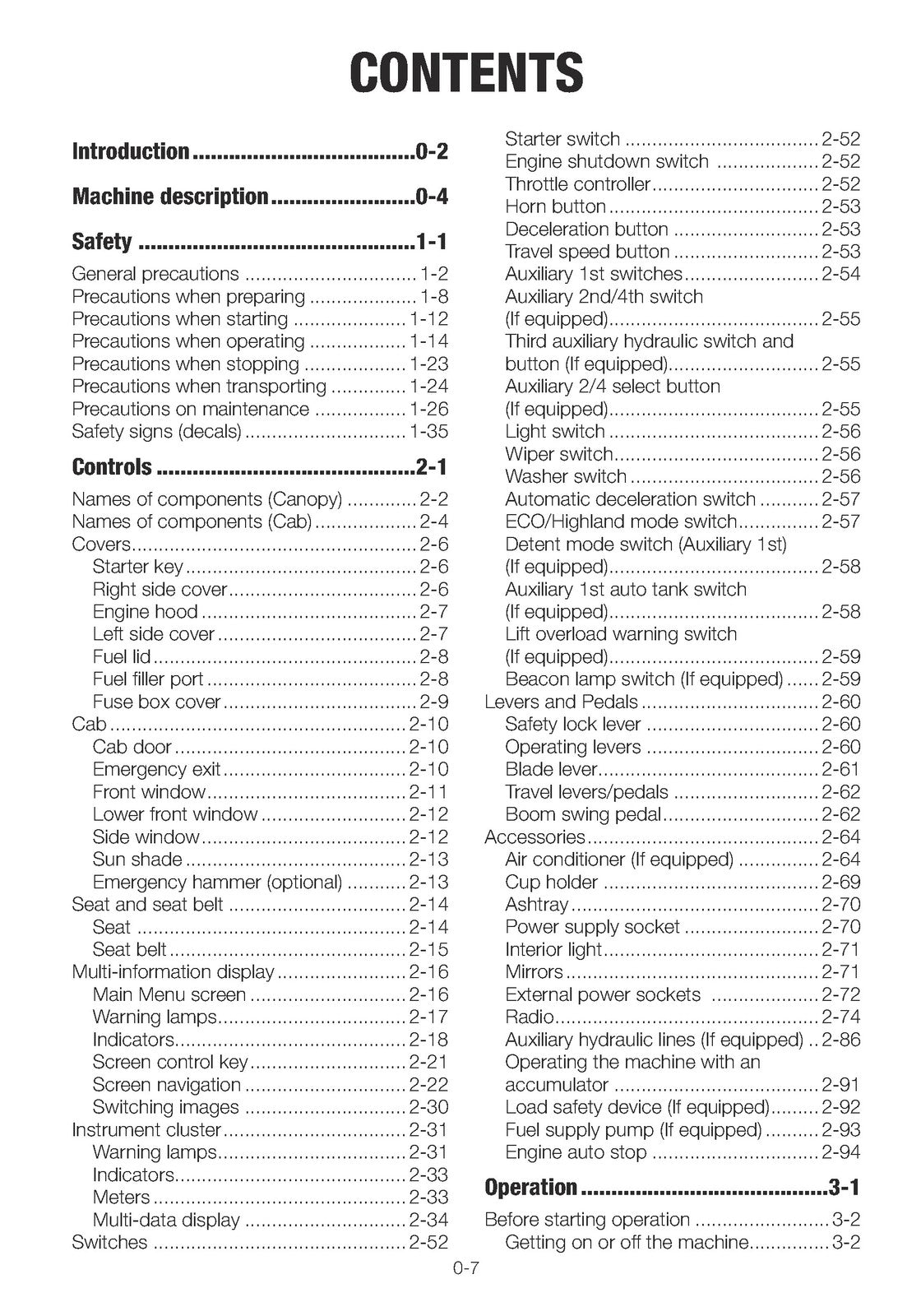 TAKEUCHI TB235-2 Mini Excavator Operators Manual SN 123600005 Up - WIRE BOUND