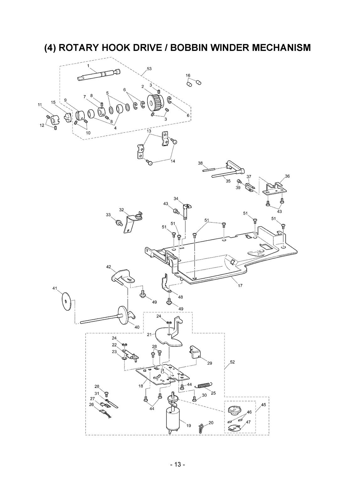 BROTHER NV4000D 4000 4000D LTD 4500D Sewing Machine Parts Reference Manual