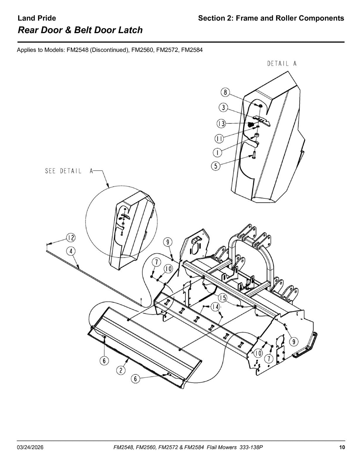 LAND PRIDE FM25 Series Flail Mowers Parts Manual 2026 - WIRE BOUND - COVERS
