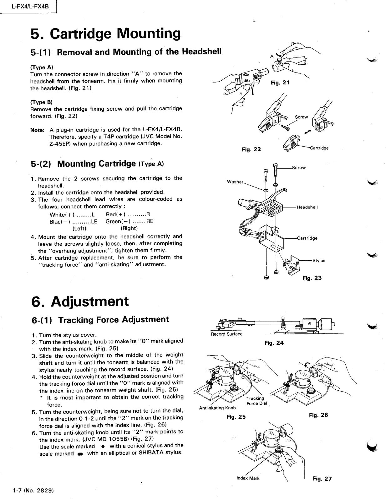 JVC L-FX4 L-FX4B Turntable Service And Parts Manual 1985 - WIRE BOUND - COVERS