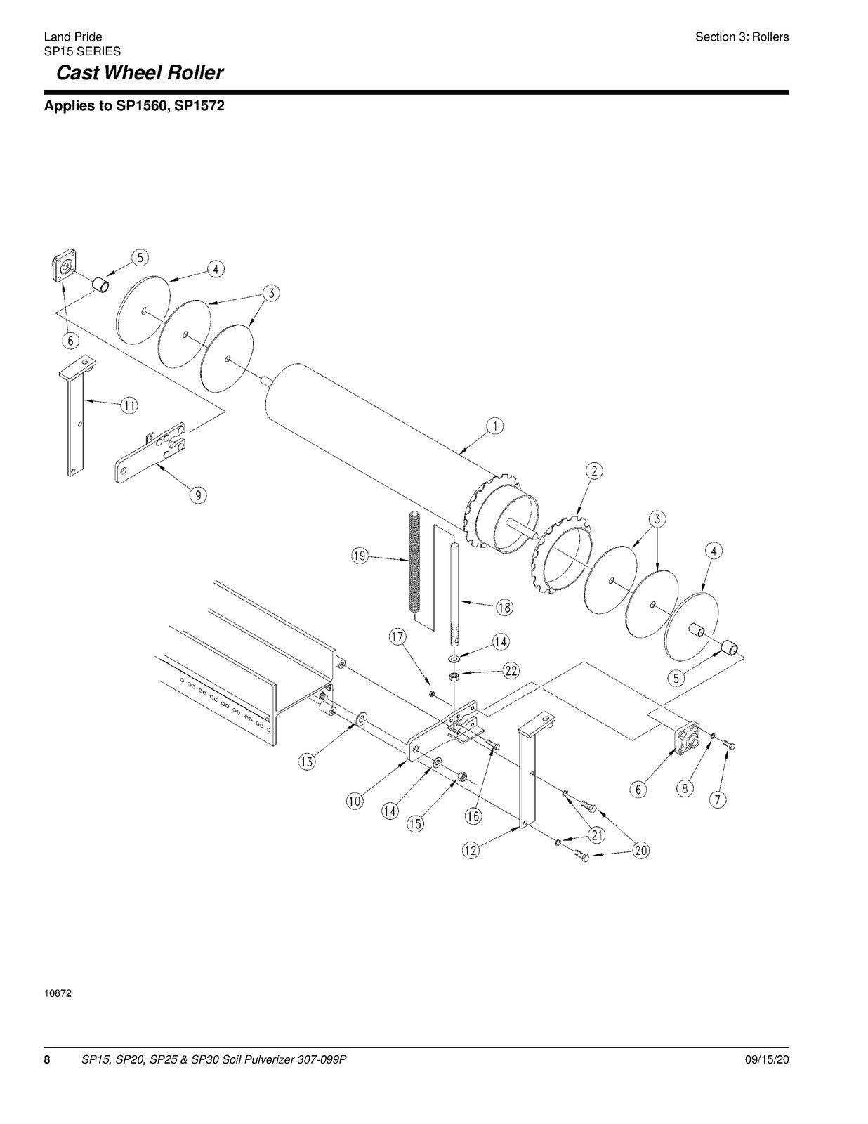 LAND PRIDE SP20 Series Soil Pulverizers Parts Manual 2021 - WIRE BOUND - COVERS