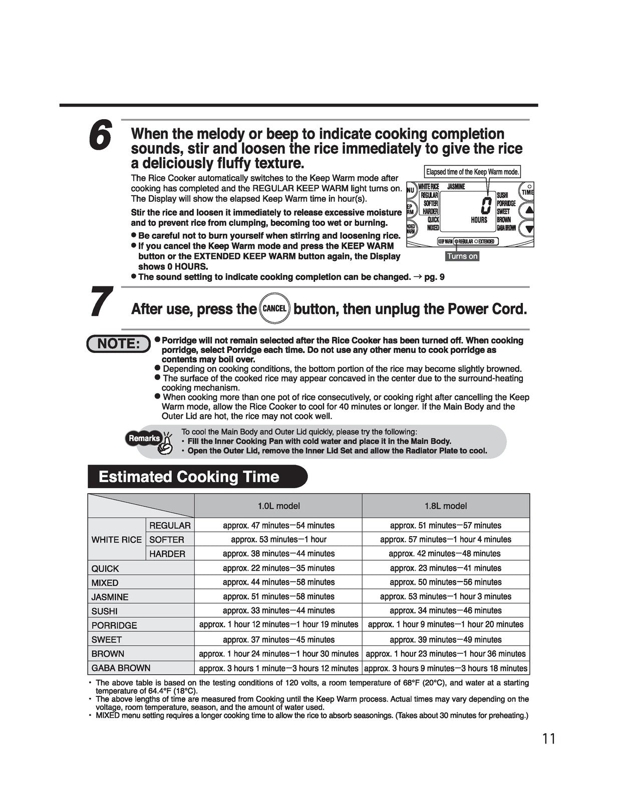 ZOJIRUSHI NP-HCC10 18 Induction Heating Rice Operating Instructions Manual