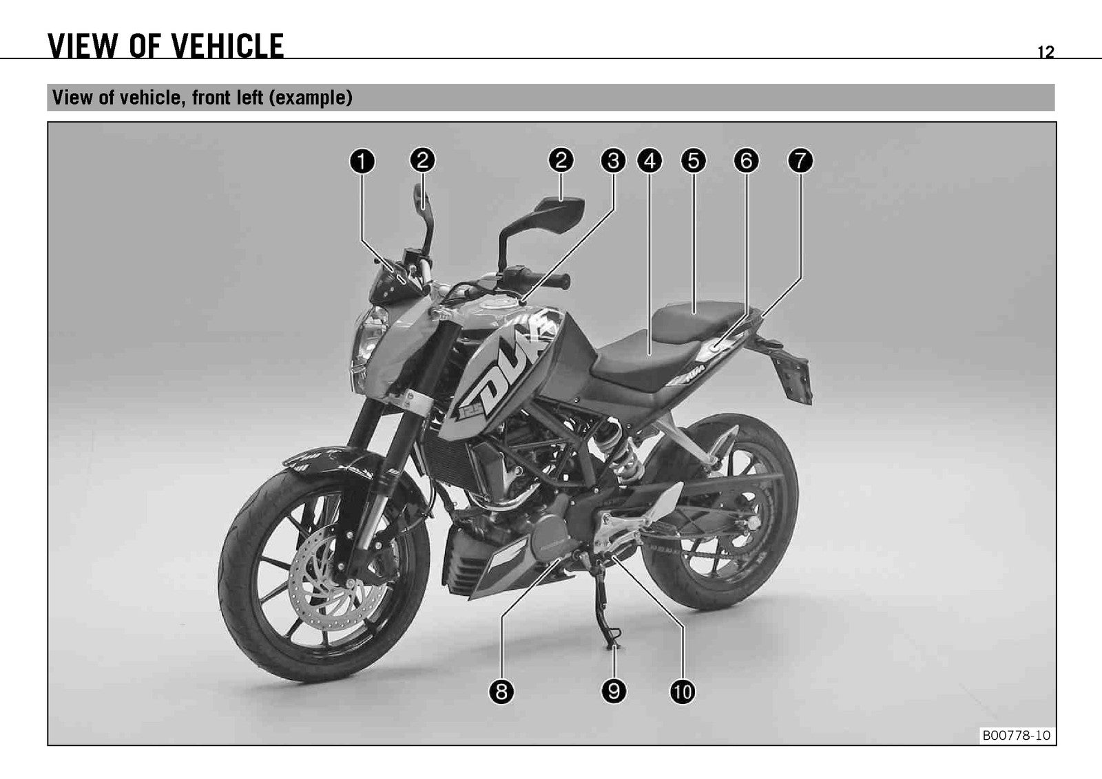 KTM 125 Duke EU Owners Manual 2011 - STEEL WIRE BOUND - PROTECTIVE COVERS