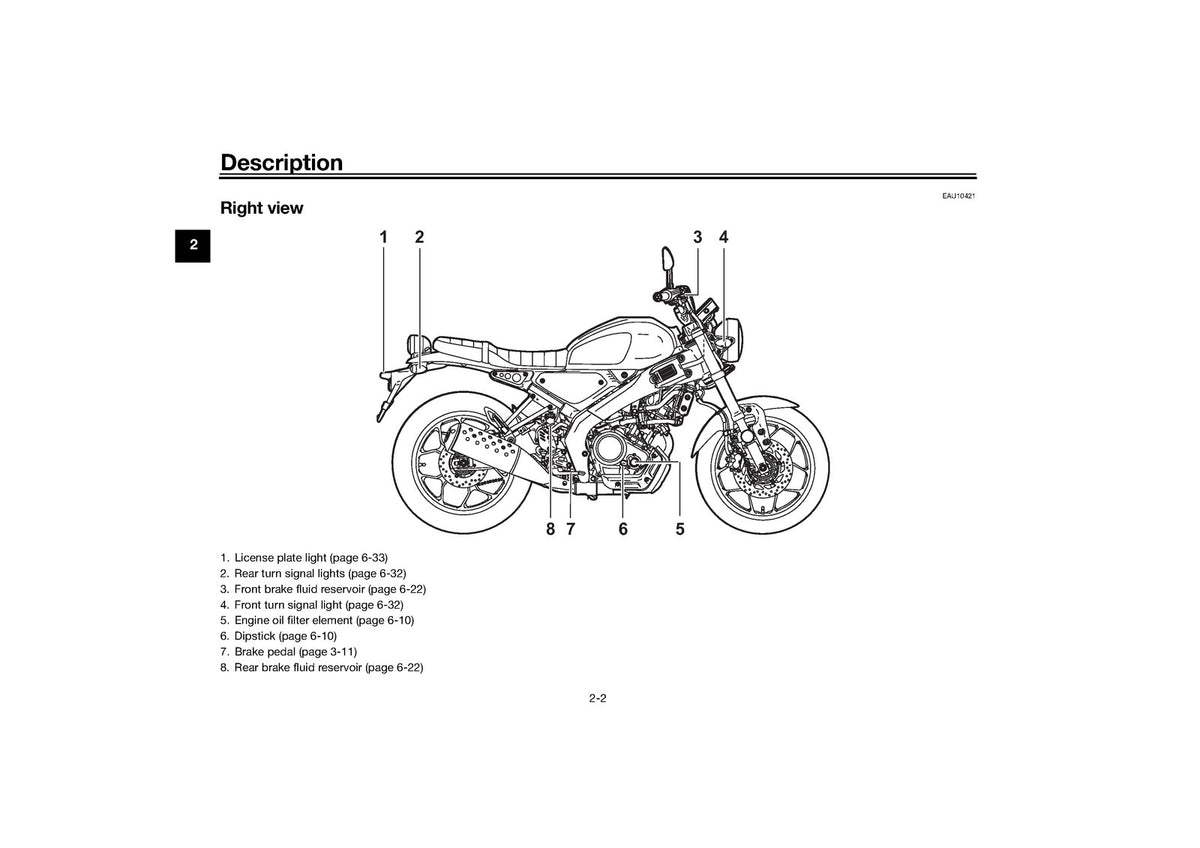 YAMAHA XSR125 Motorcycle Owners Manual 2021 - STEEL WIRE BOUND - TOUGH COVERS