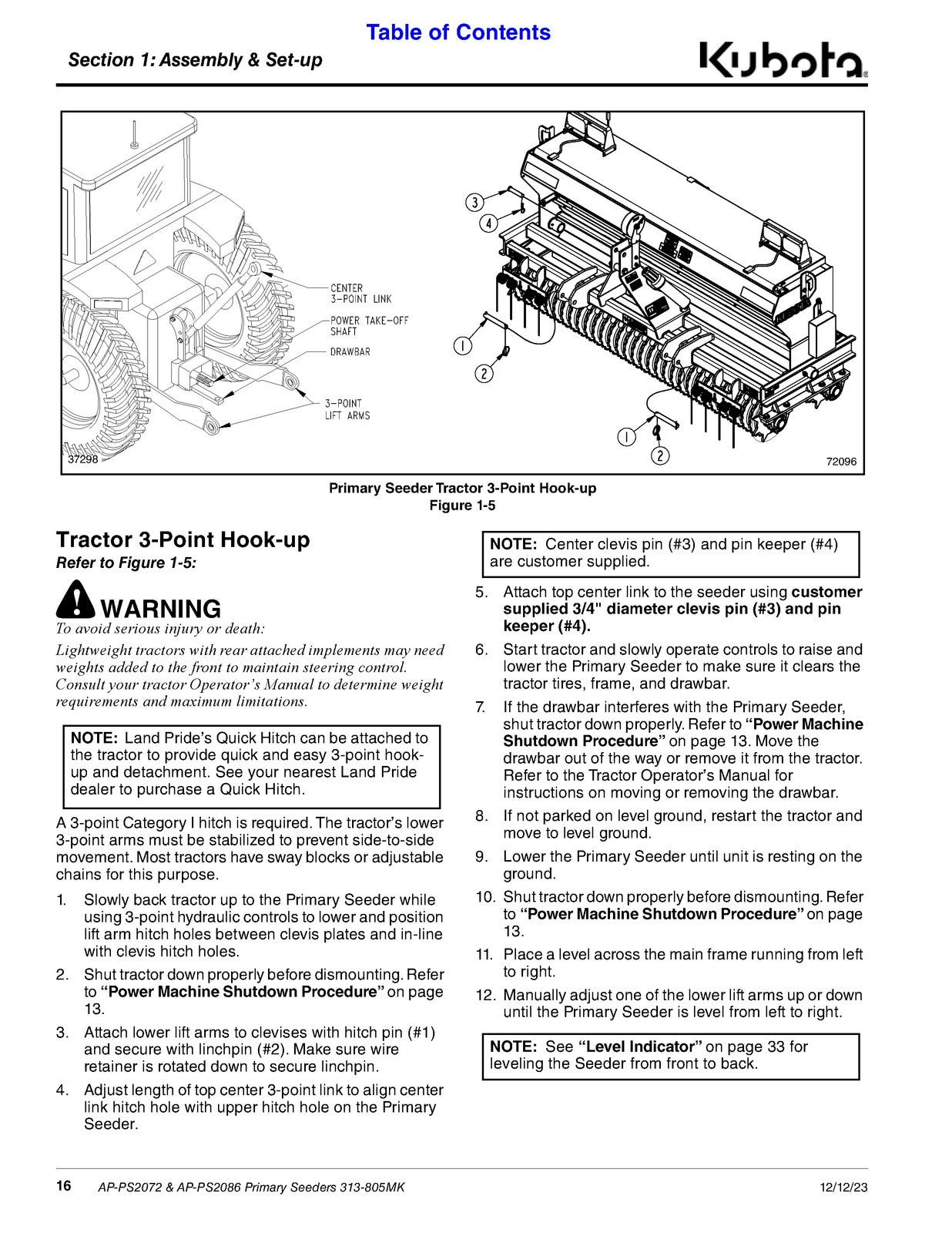 LAND PRIDE PS20 Series Primary Seeders Operators Manual - WIRE BOUND - COVERS