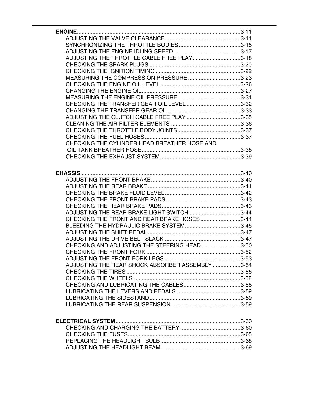 YAMAHA XV1700P XV1700PC Warrior Motorcycle Service Manual 2002, FOLDOUTS