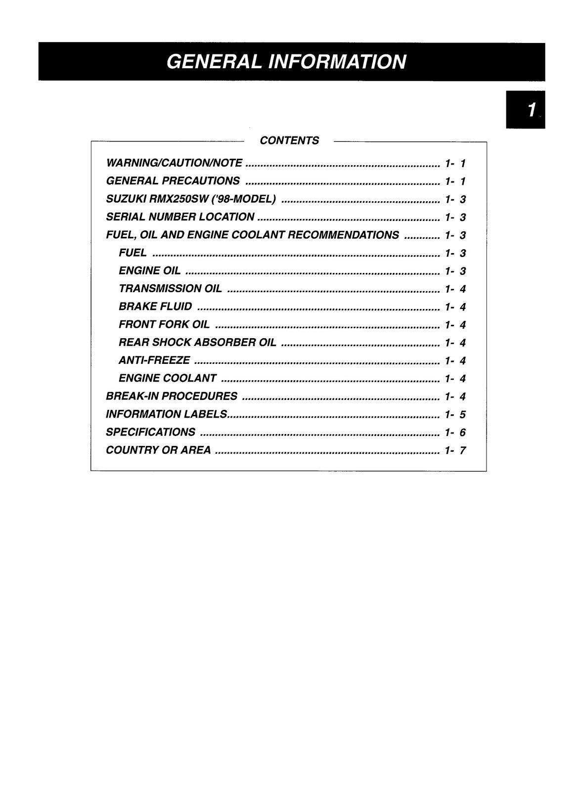 SUZUKI RMX250S Motorcycle Service Manual 1998-1999 - WIRE BOUND - TOUGH COVERS