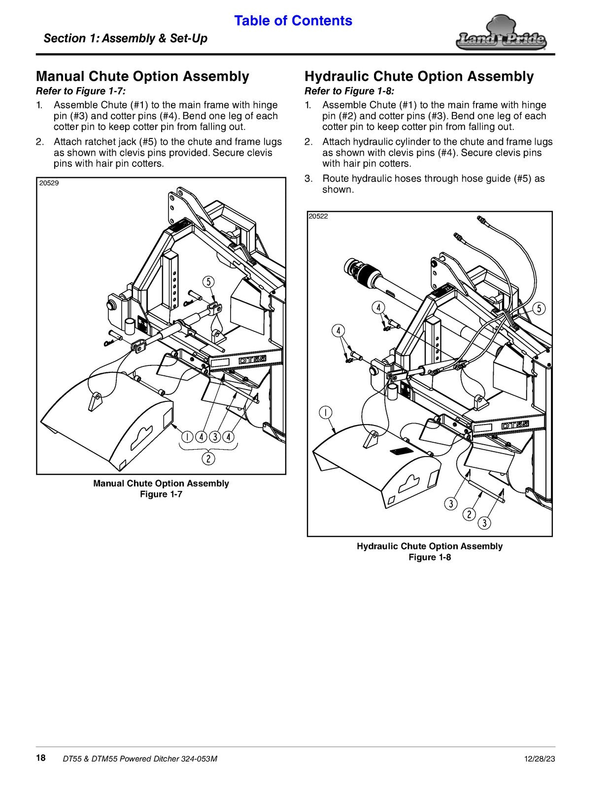 LAND PRIDE DT55 Series Ditchers Operators Manual - WIRE BOUND - TOUGH COVERS