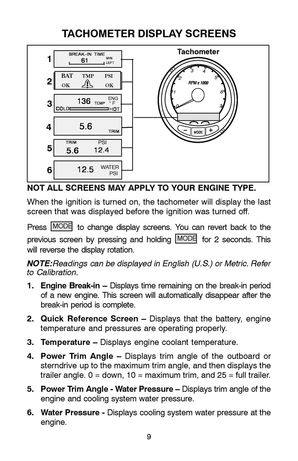MERCURY SmartCraft Speedometer Tachometer Operation Manual 2004 - WIRE BOUND