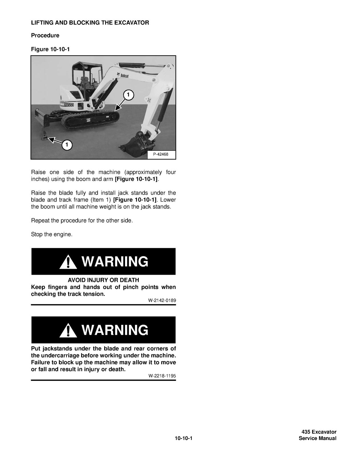 BOBCAT 435 Excavator Service Manual 2008 SN 562611001 Up, FOLDOUTS