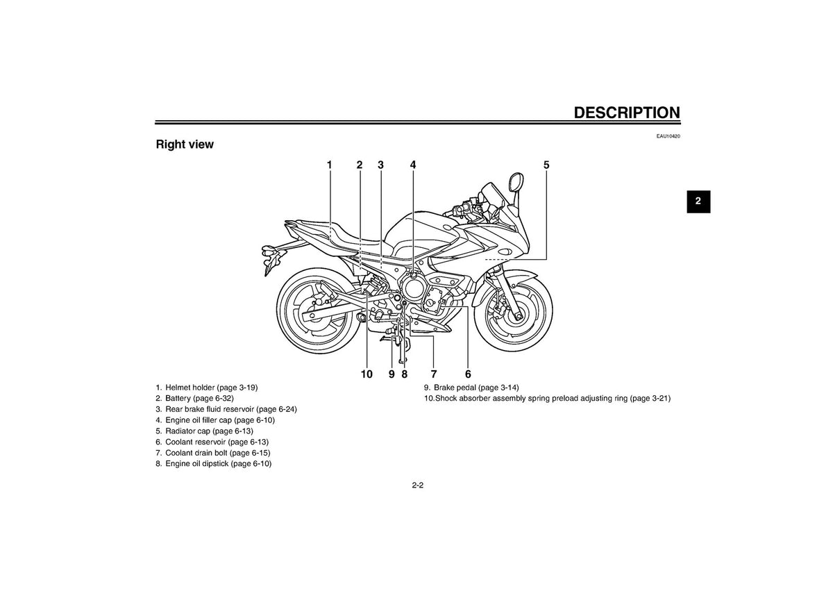 YAMAHA XJ6S XJ6SA Motorcycle Owners Manual 2009 - WIRE BOUND - TOUGH COVERS