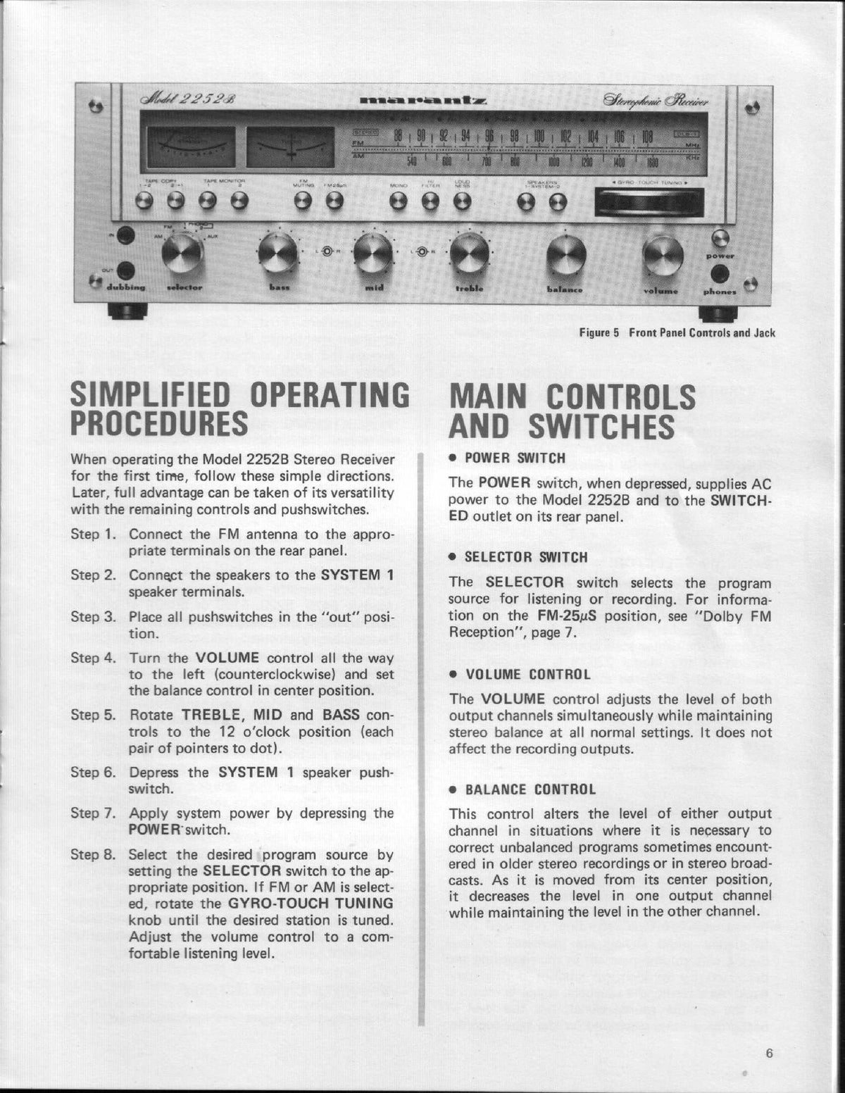 MARANTZ 2252B Stereophonic Receiver Operators & Service Manual BUNDLE