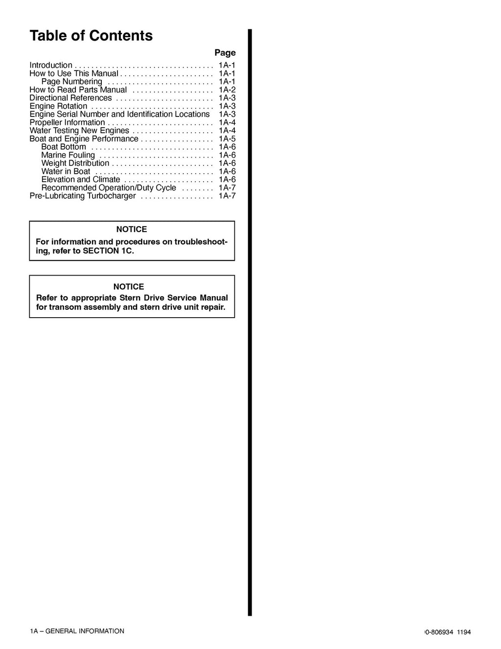 MERCURY MERCRUISER NO. 21 MARINE ENGINES IN-LINE DIESEL SERVICE MANUAL - BOUND