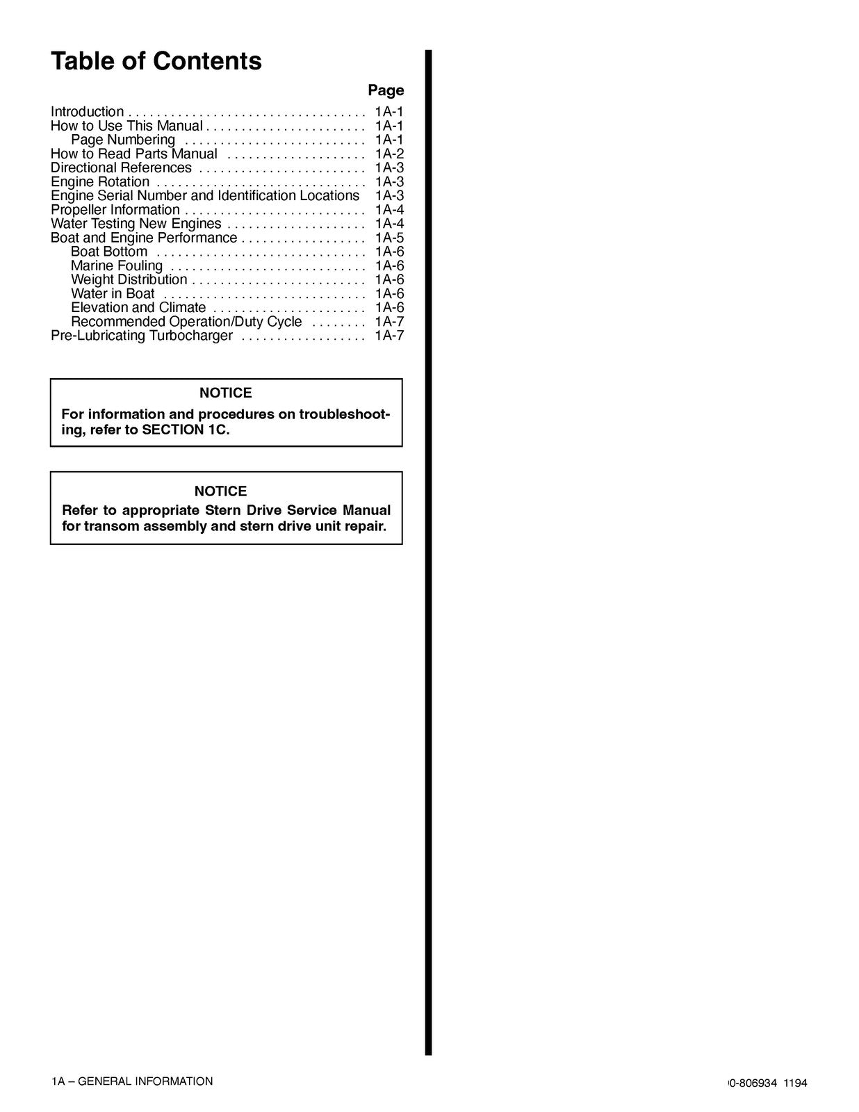 MERCURY MERCRUISER NO. 21 MARINE ENGINES IN-LINE DIESEL SERVICE MANUAL - BOUND