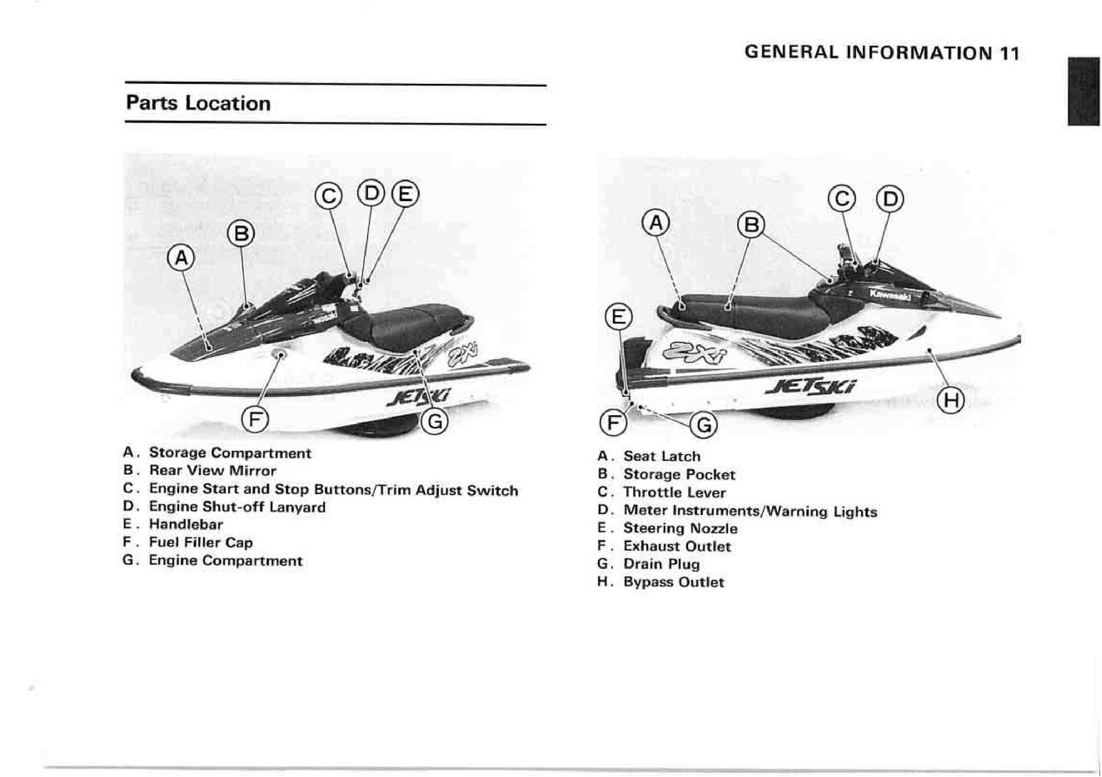 KAWASAKI Jet Ski 750 ZXi Owners Manual 2 - STEEL WIRE BOUND - TOUGH COVERS
