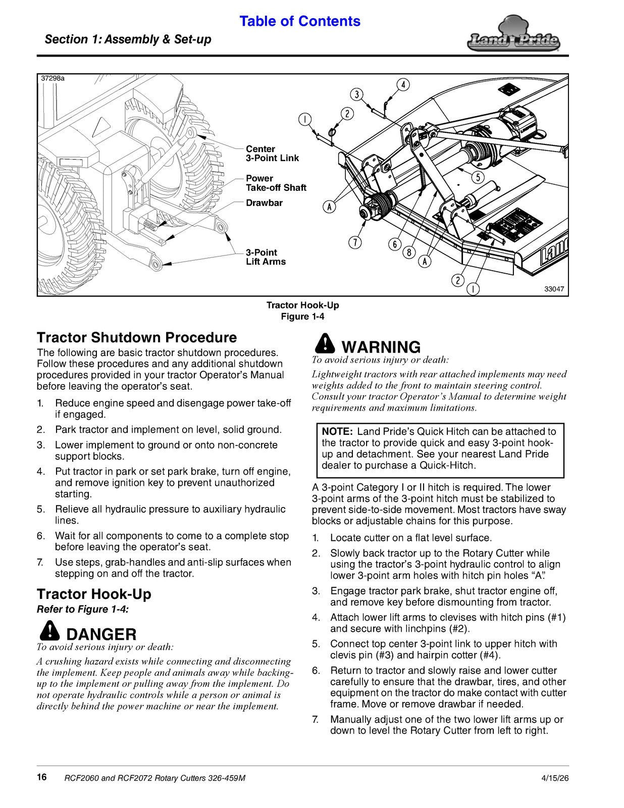 LAND PRIDE RCF2060 RCF2072 Rotary Cutters Operators Manual 2026 - WIRE BOUND