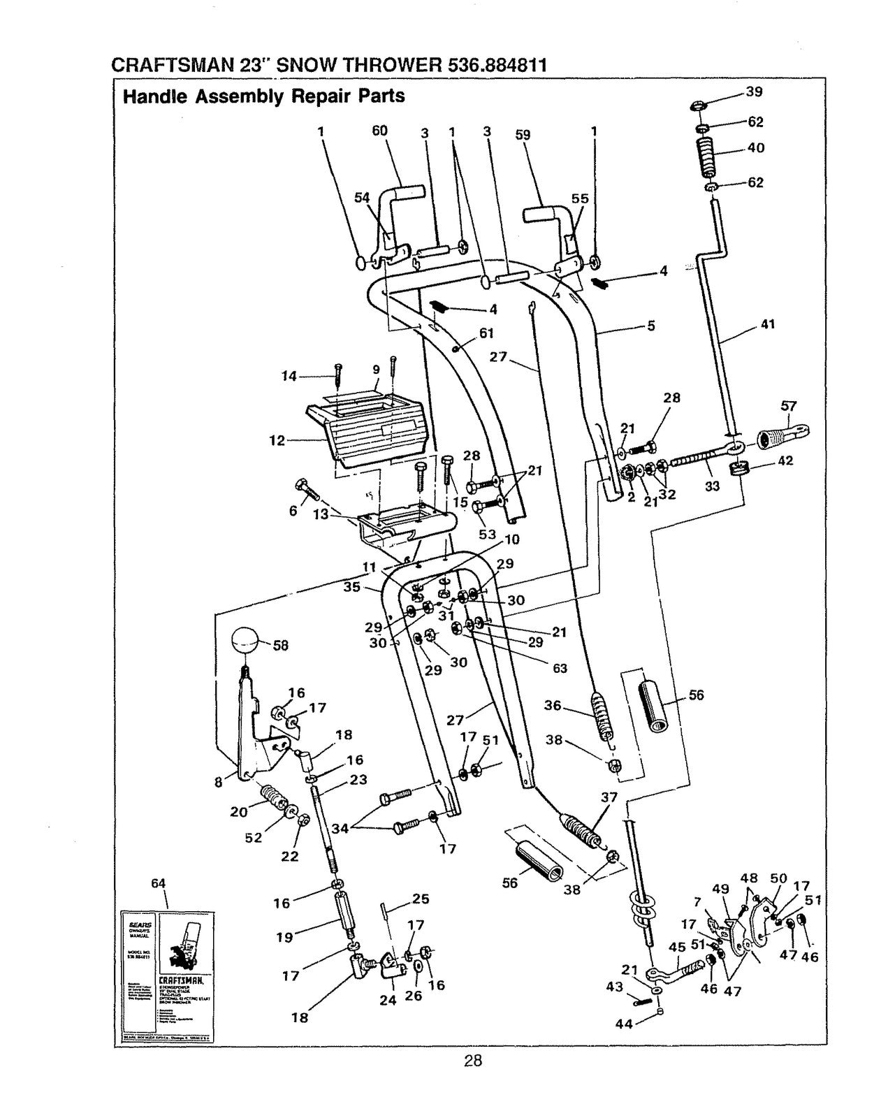 CRAFTSMAN 5 HP 23 Inch Dual Stage Snow Thrower Owners Manual 536884811 - BOUND
