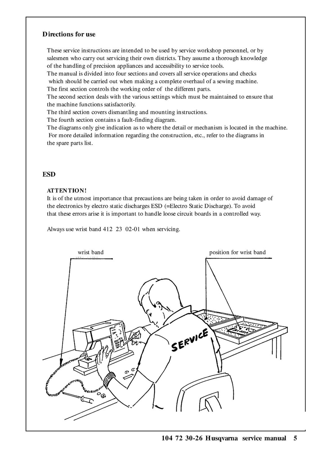 HUSQVARNA 1200 1100 1090 1070 1050 SERVICE MANUAL - WIRE BOUND - TOUGH COVERS