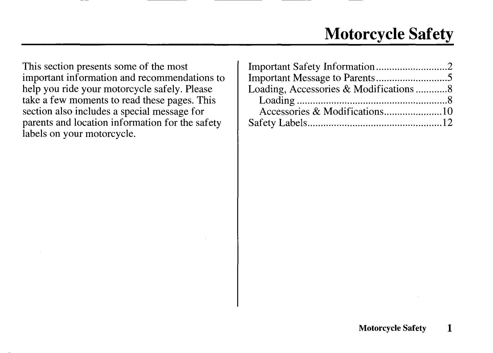 HONDA 2002 XR100R Owners Manual - STEEL WIRE BOUND - PROTECTIVE COVERS