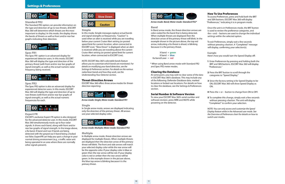ESCORT Max 360 Radar Laser Detector Owners Manual 2015 - WIRE BOUND - COVERS