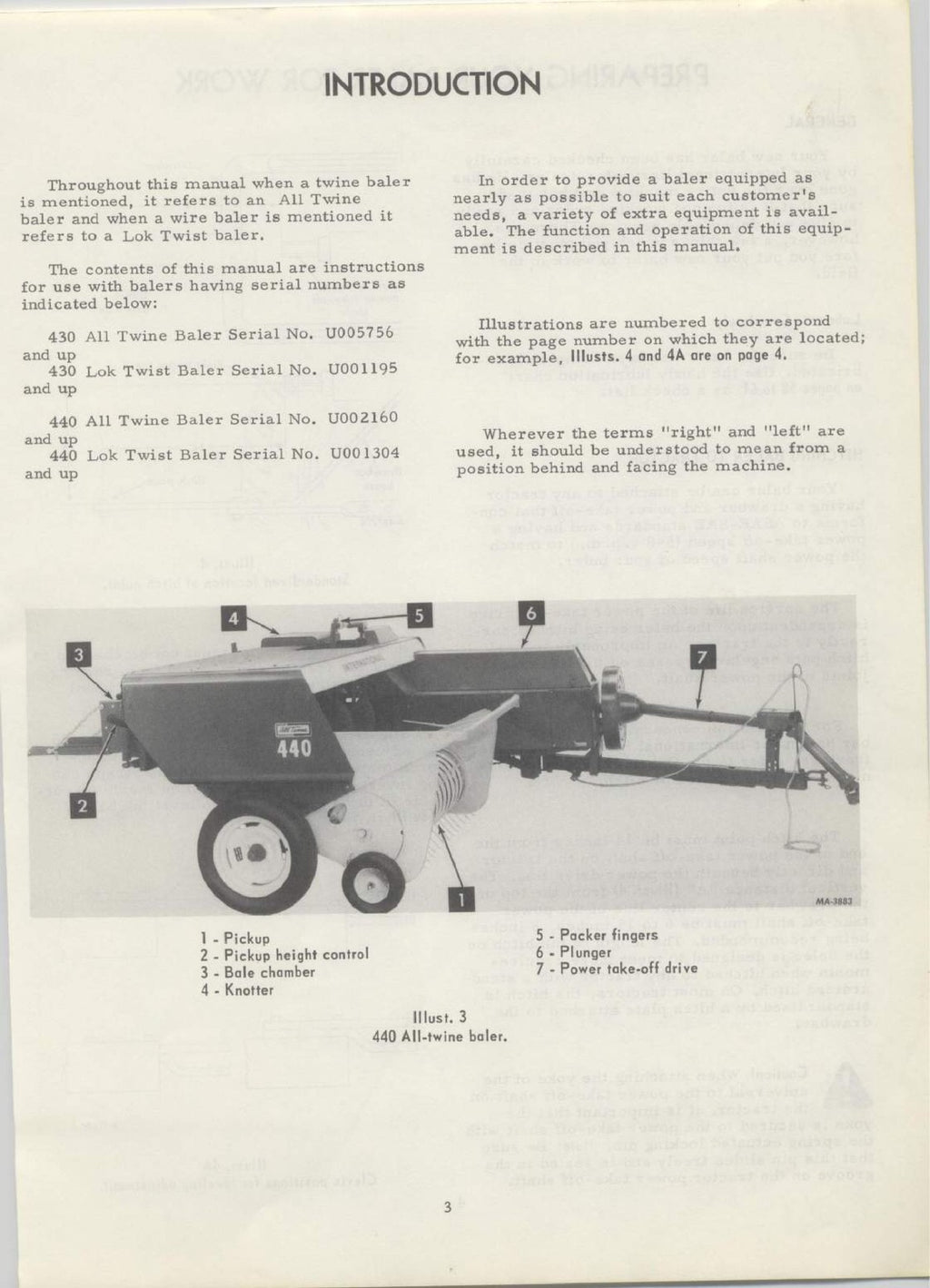 INTERNATIONAL HARVESTER 430 440 BALER OPERATORS MANUAL - WIRE BOUND - COVERS