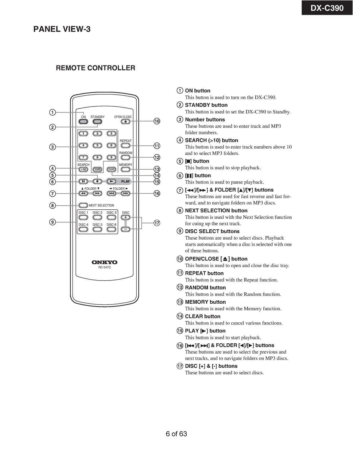 ONKYO DX-C390 Compact Disc Changer Service Manual 2003, BOUND, COVERS, FOLDOUTS