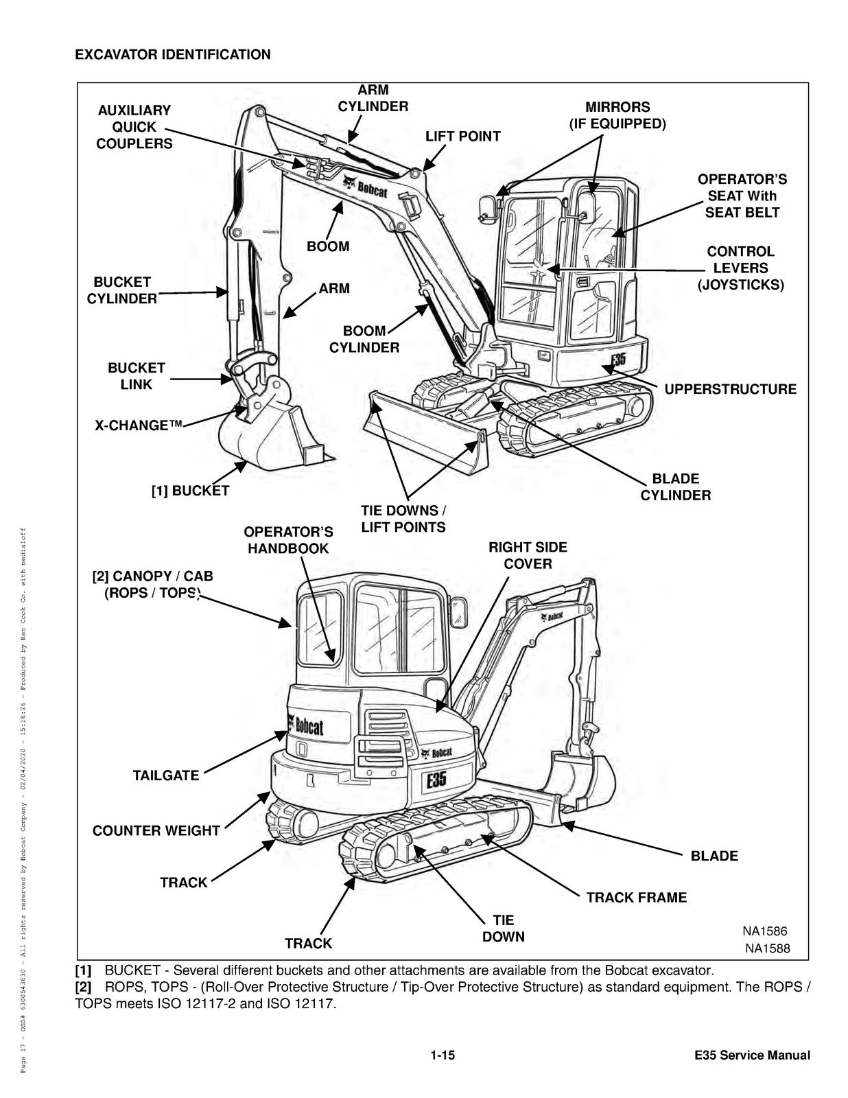 BOBCAT E35 Compact Excavator Service Manual SN A93K11001 and Up, FOLDOUTS
