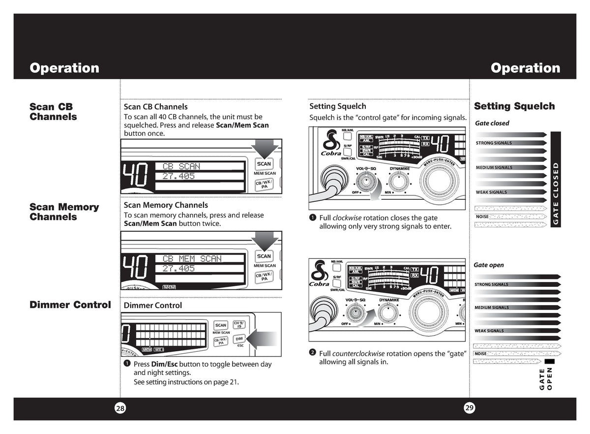 COBRA 29 LX CHR LE CB Radio Owners Manual - STEEL WIRE BOUND - PROTECTIVE COVERS