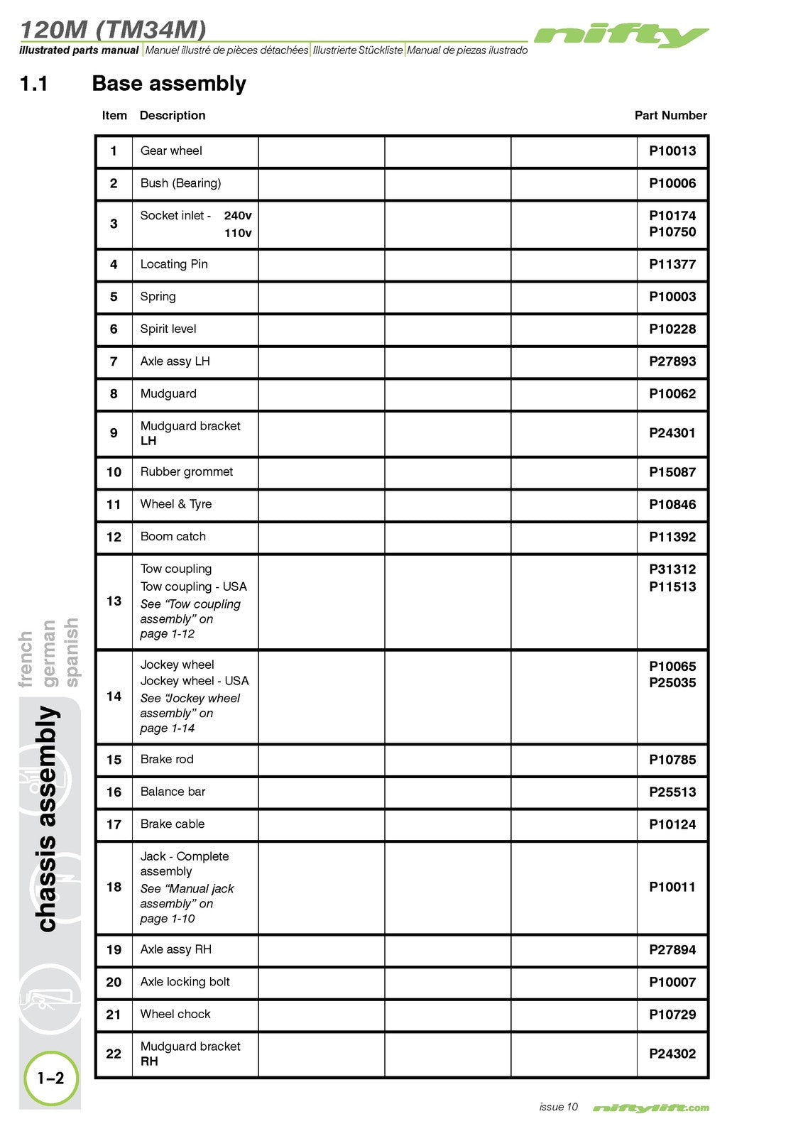 NIFTYLIFT 120M TM34M Illustrated Parts Manual 2018 - WIRE BOUND - TOUGH COVERS