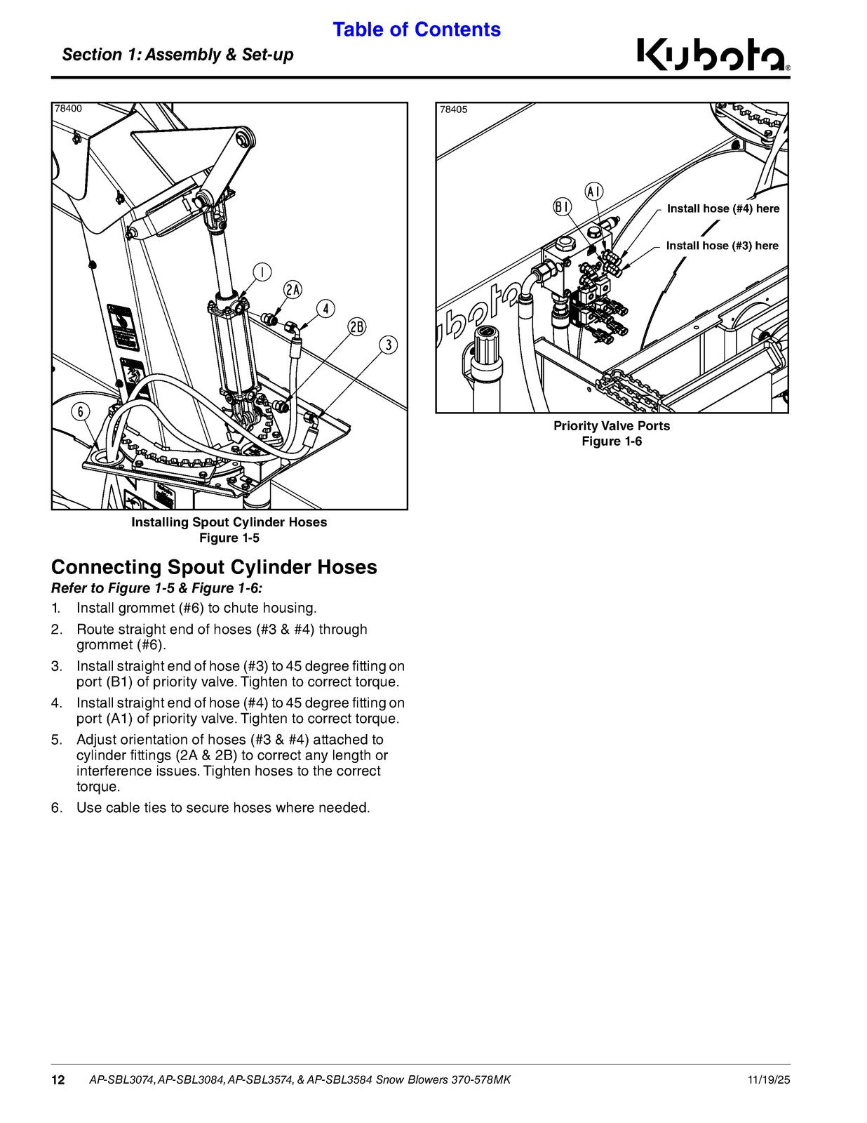 LAND PRIDE SBL30 SBL35 Series Snow Blowers Operators Manual - WIRE BOUND