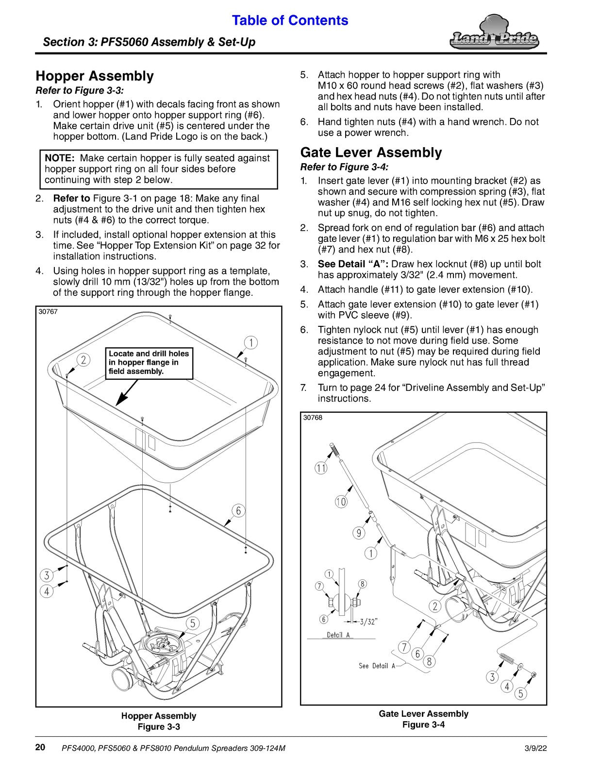 LAND PRIDE PFS Series Spreaders Operators Manual - WIRE BOUND - TOUGH COVERS