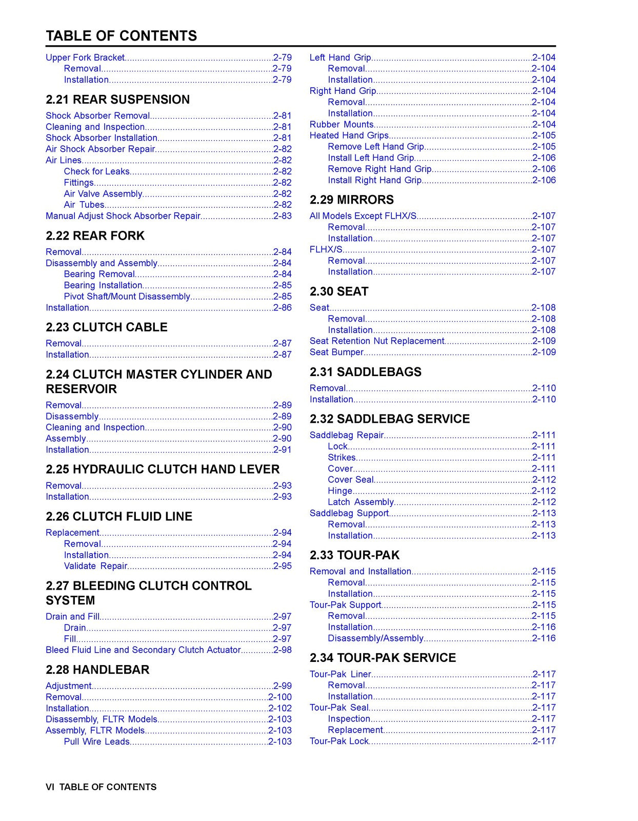 HARLEY DAVIDSON Touring Models Service Manual 2015 - BOUND - COVERS - FOLDOUTS