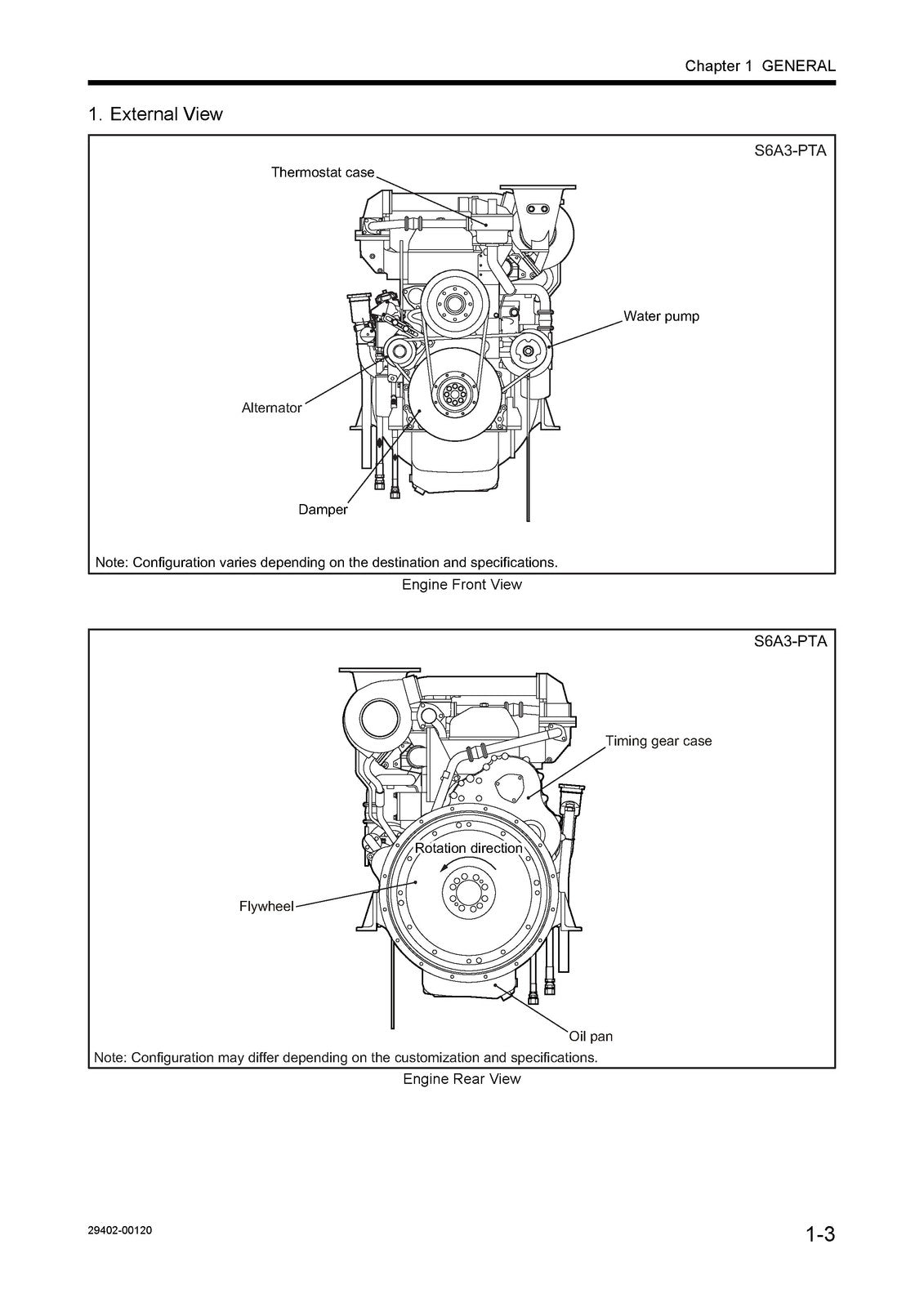 MITSUBISHI S6A3 DIESEL ENGINE SERVICE MANUAL 2017 - WIRE BOUND - TOUGH COVERS