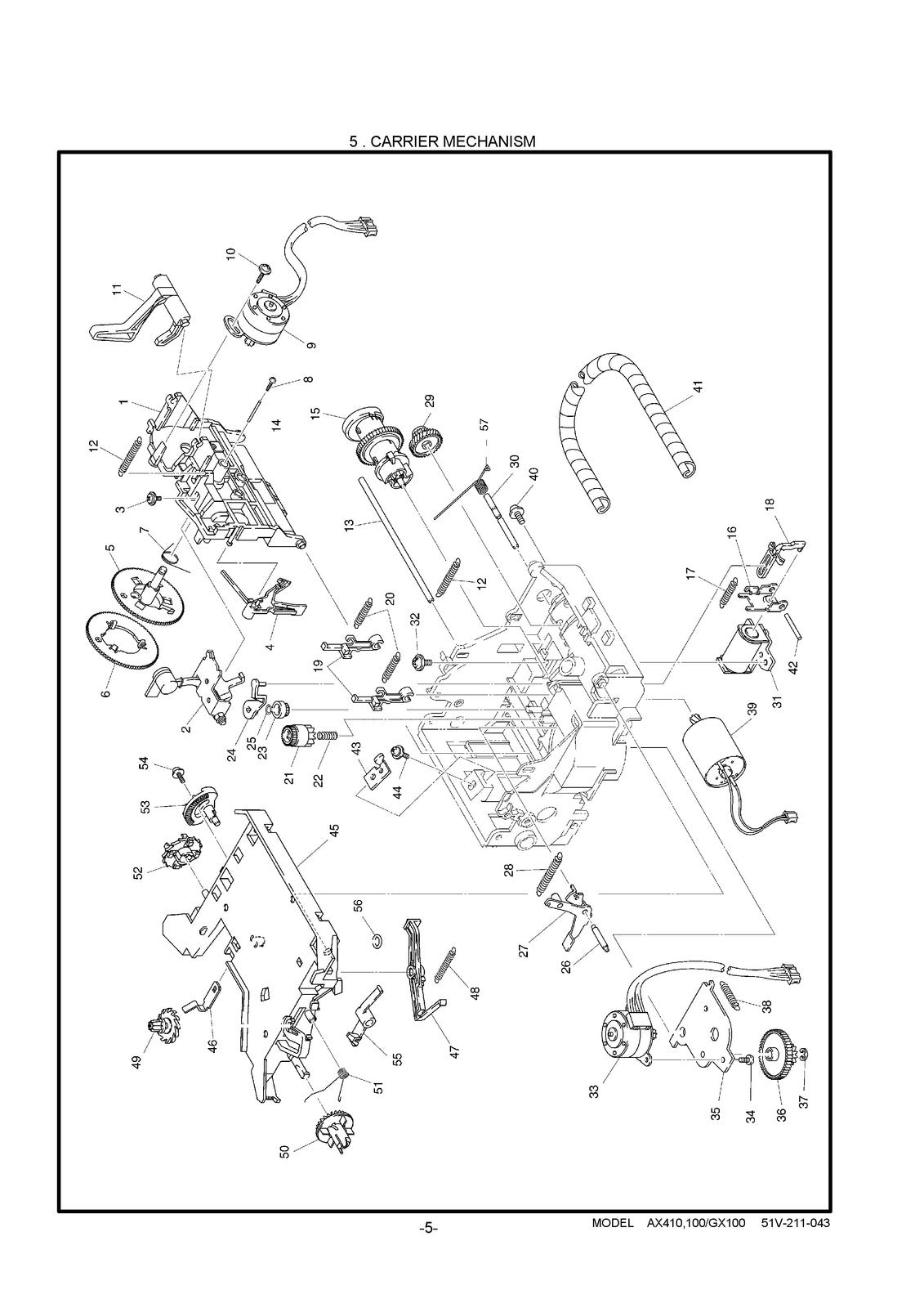 BROTHER AX-400 410 GX-410 Electronic Typewriter Parts Reference Manual 2000
