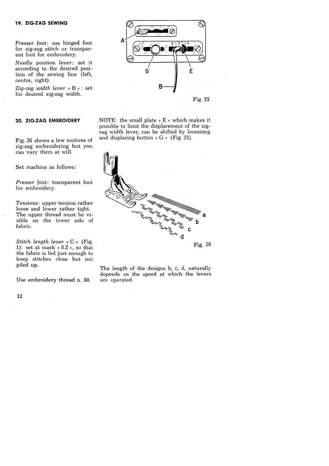 NECCHI BU Nova BU Mira Instructions For The Use And Maintenance Manual - BOUND