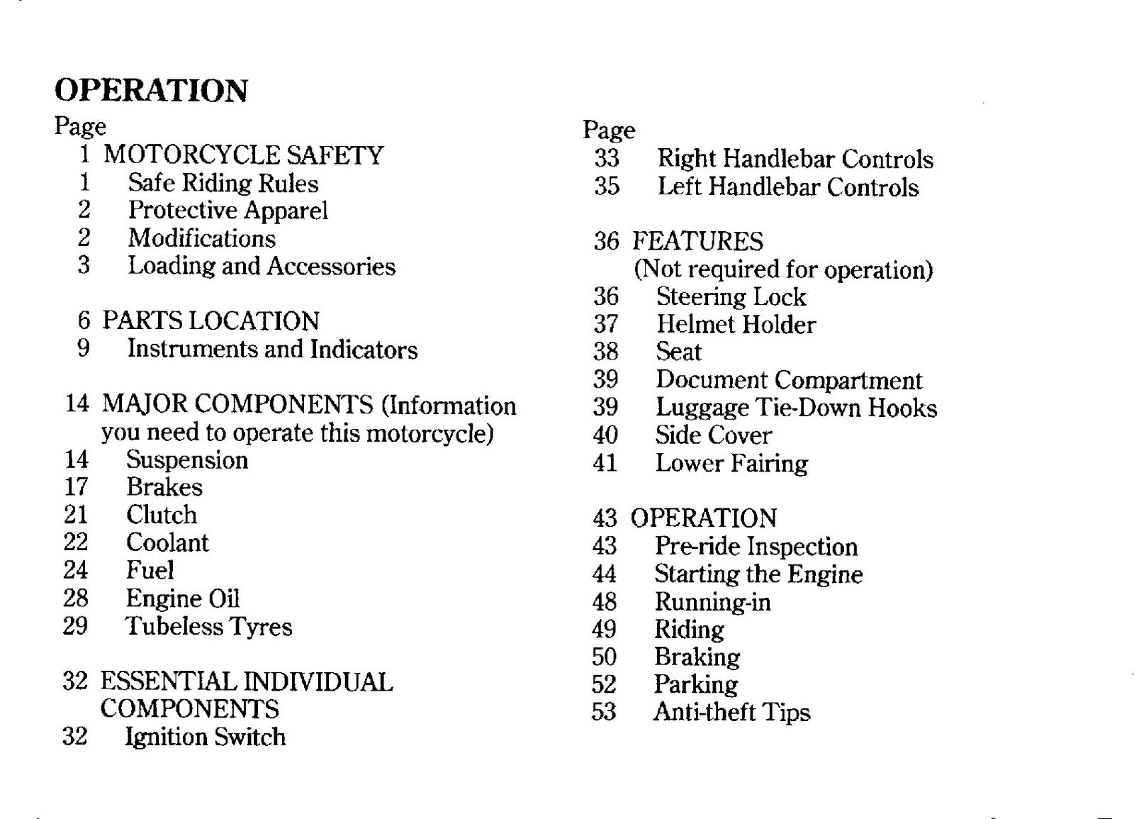 HONDA CBR1000F Motorcycle Owners Manual 1996 - BOUND - COVERS - XL FOLDOUT PAGES