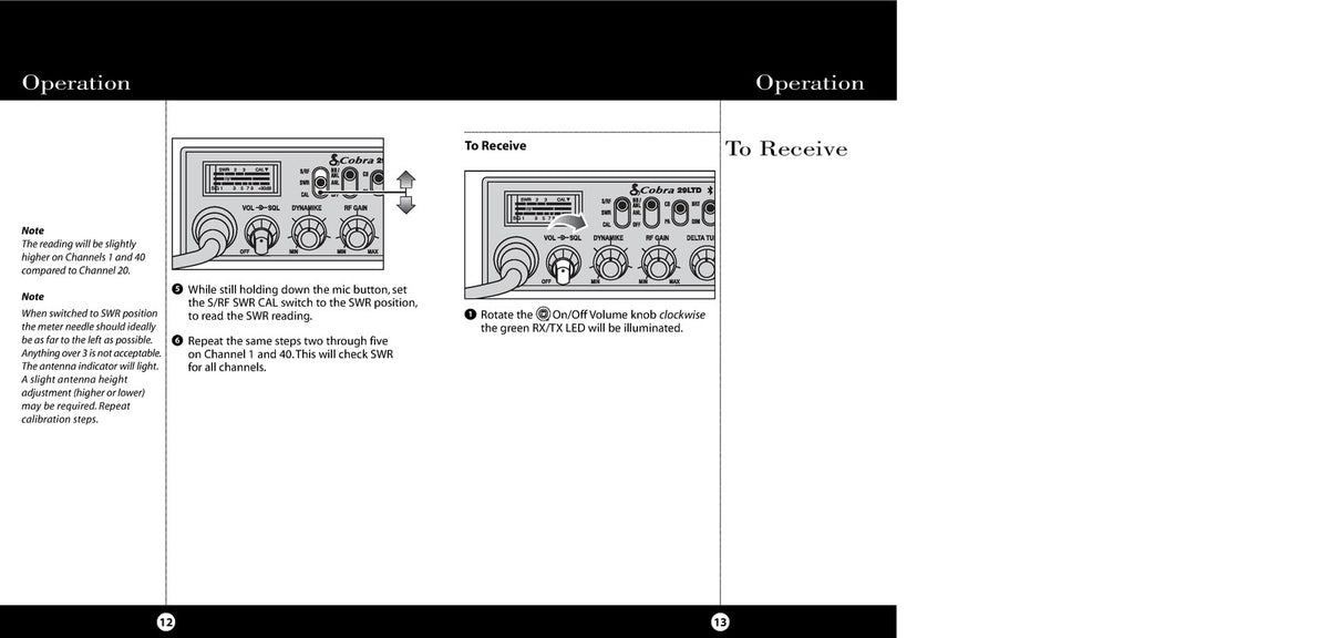 COBRA 29 LTD BT CB Radio Operating Instructions Manual 2008 - WIRE BOUND