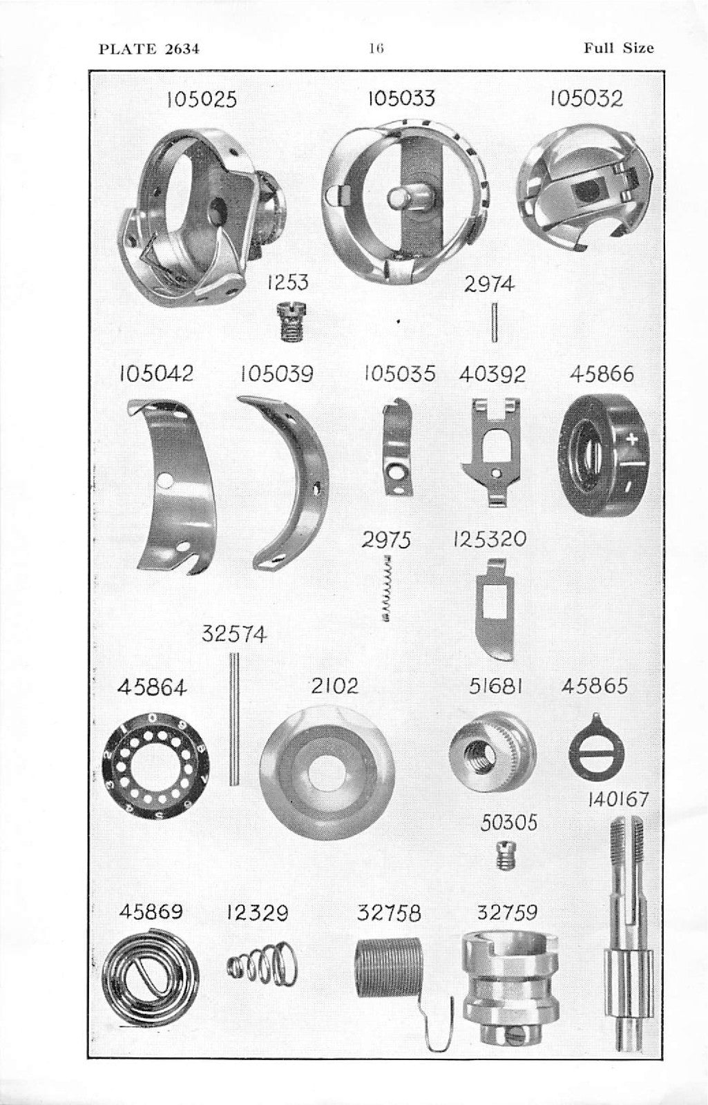 SINGER 206K42 206K43 Illustrated Parts List Manual - WIRE BOUND - TOUGH COVERS