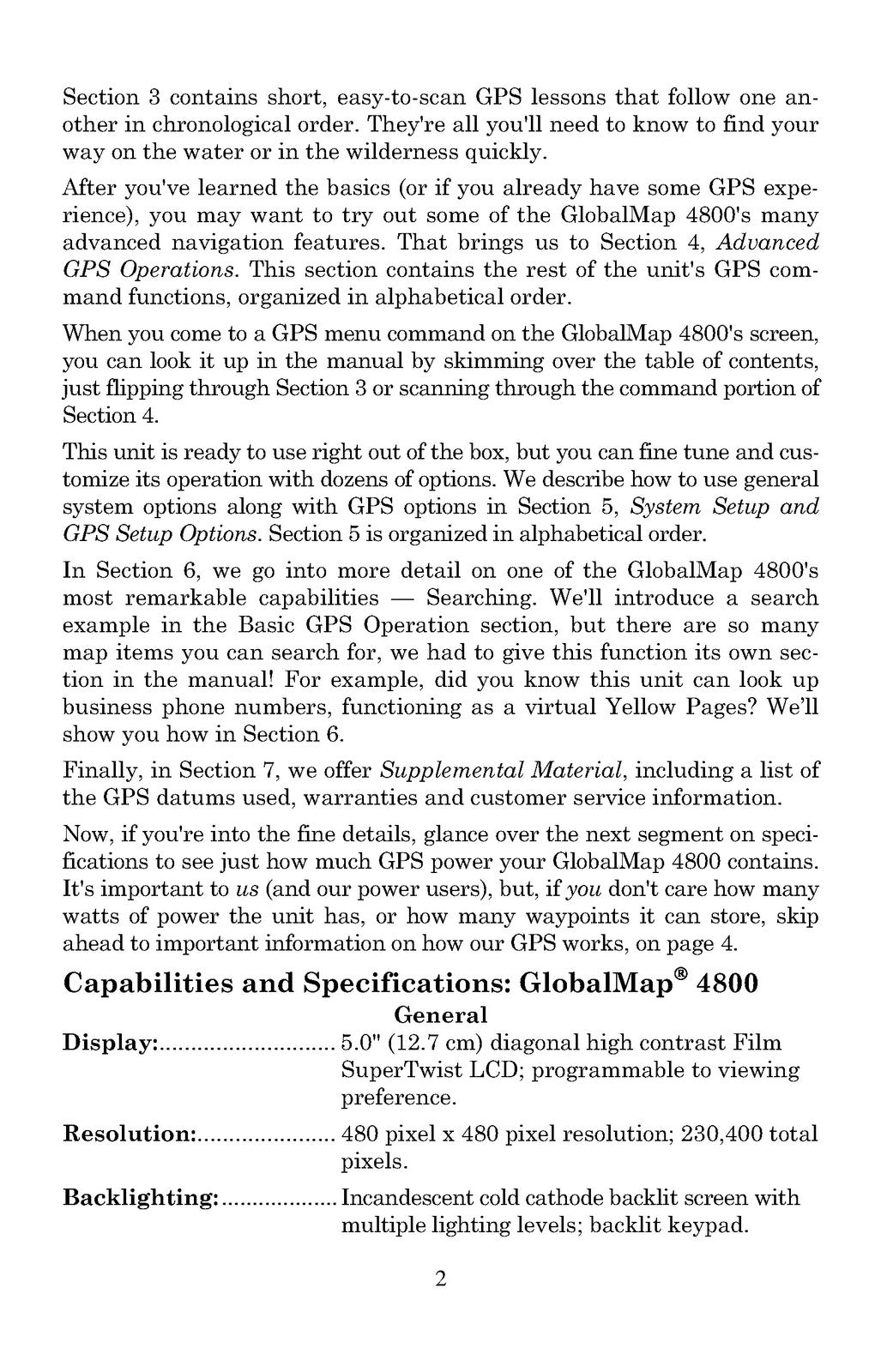 LOWRANCE GlobalMap 4800M GPS Receiver Operation Instructions Manual - WIRE BOUND