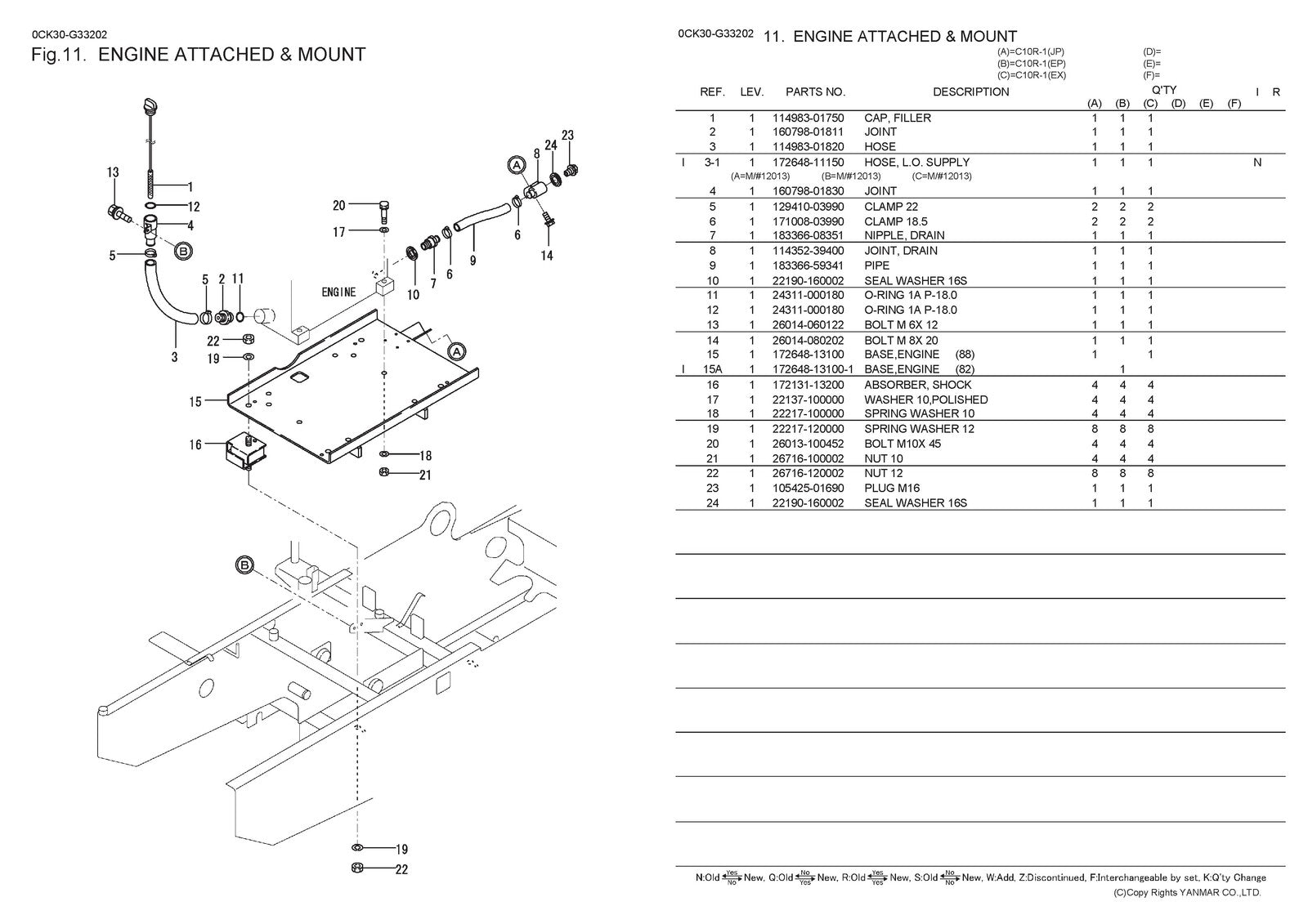 YANMAR C10R-1 Crawler Carrier Parts Catalog Manual 2010 - WIRE BOUND - COVERS